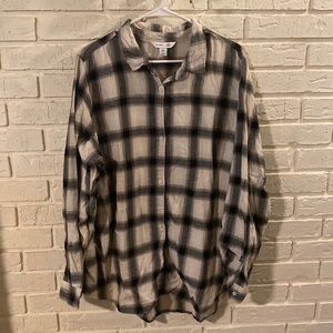 Long-Sleeve Plaid Flannel Shirt